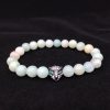 8MM Amazon Stone Leopard Head Diamond Natural Stone Bracelet Green Eyed Leopard Jewelry Wholesale HYue-060