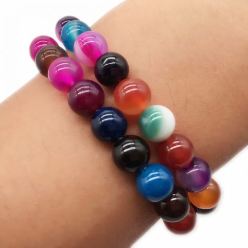 New Color Agate Bracelet For Men And Women Natural Stone Jewelry Wholesale HYue-059