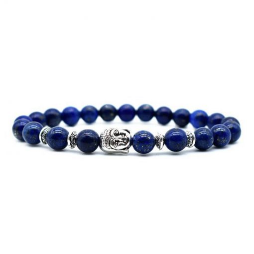 High Quality 8mm Lapis Lazuli Natural Stone Beads Men and Women Charm Bracelet Factory Direct Sales HYue-046