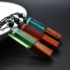 Solid Wood Pendant Solidified Resin Handmade Sweater Chain Ocean Female Necklace Wholesale HYue-041