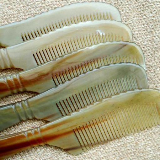 Boutique Natural Yellow Horn Horn Round Handle Comb Wholesale GLGJ-204
