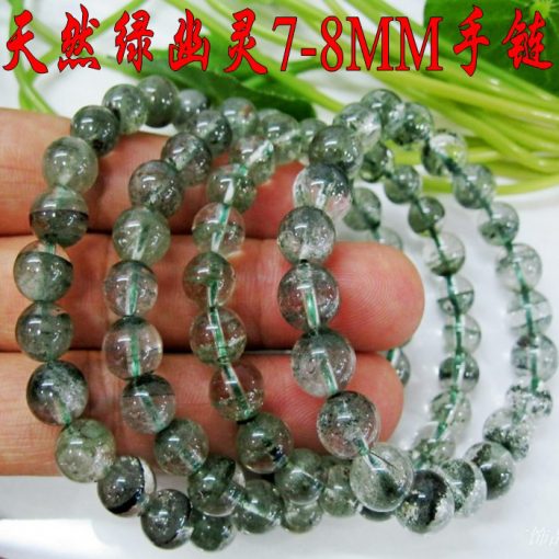 6-14mm natural green ghost men and women crystal bracelet wholesale GLGJ-150