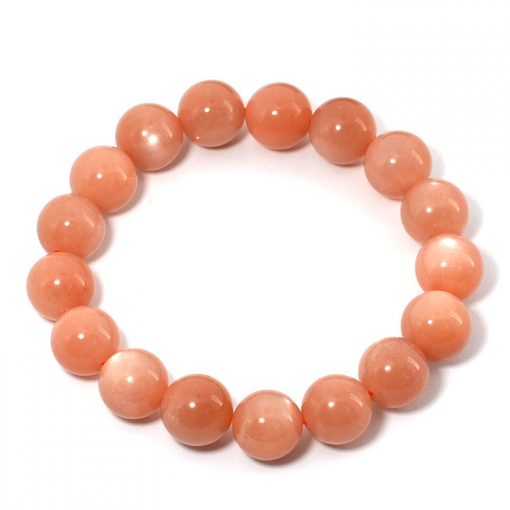 8mm fine 3A natural orange moonstone finished elastic line bracelet GLGJ-148