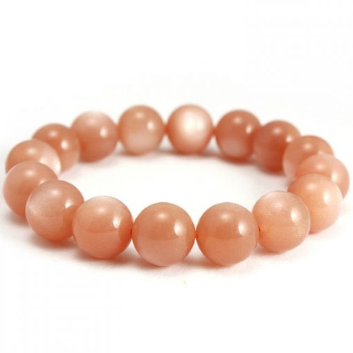 8mm fine 3A natural orange moonstone finished elastic line bracelet GLGJ-148