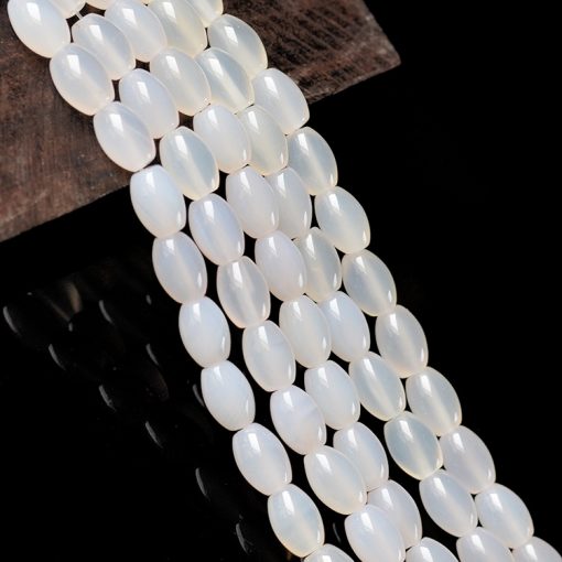 Natural ice white agate 8x12mm gemstone DIY loose beads GLGJ-115