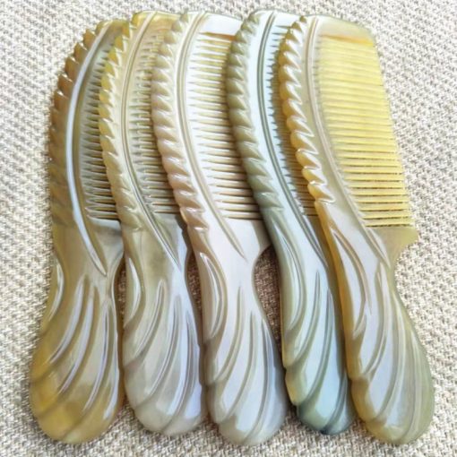 Boutique flower handle beauty health dense tooth horn comb wholesale GLGJ-203