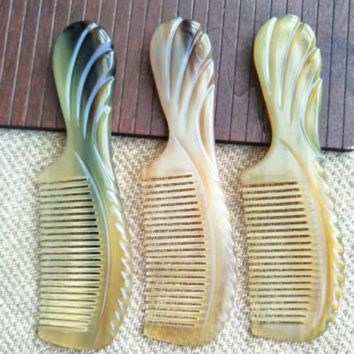 Boutique flower handle beauty health dense tooth horn comb wholesale GLGJ-203