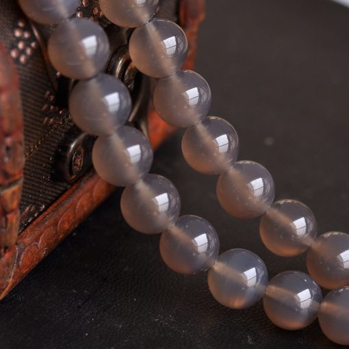 Selected A grade 14mm natural gray agate gemstone diy loose beads accessories GLGJ-118