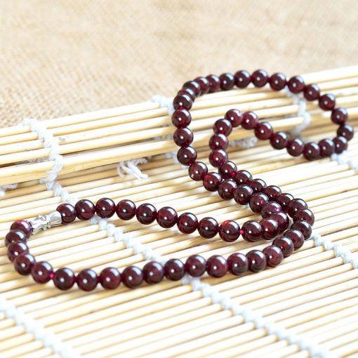 6mm AA grade natural garnet necklace wholesale about 18 inches long GLGJ-192