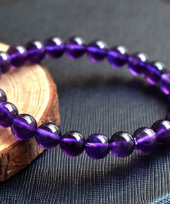Boutique AA grade 6-8mm natural purple charm gem crystal bracelet GLGJ-145