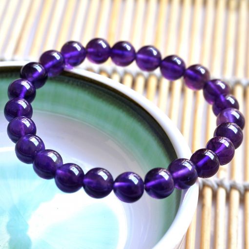 Boutique AA grade 6-8mm natural purple charm gem crystal bracelet GLGJ-145