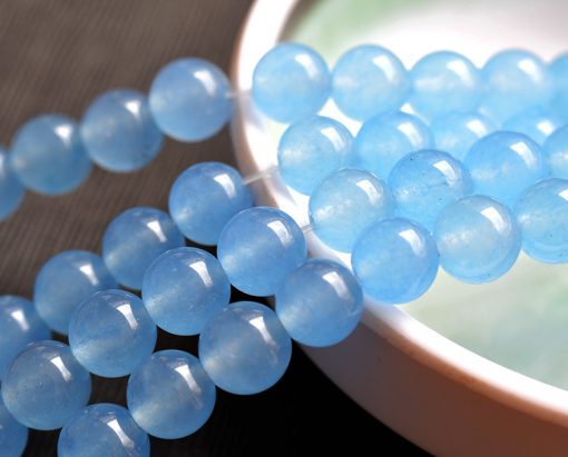 6.8.10mm sky blue chalcedony DIY loose beads accessories about 39cm string GLGJ-178