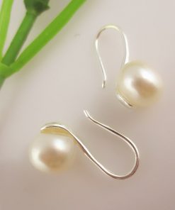 8mm Natural Freshwater Pearl Boutique 925 Silver Fashion Earring Wholesale Pink White GLGJ-158