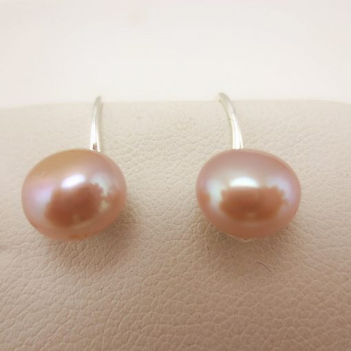 8mm Natural Freshwater Pearl Boutique 925 Silver Fashion Earring Wholesale Pink White GLGJ-158