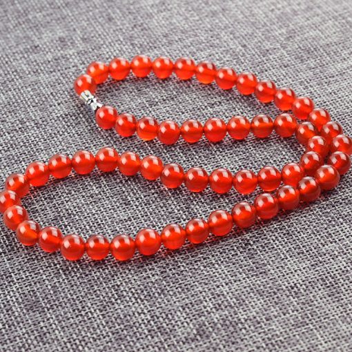 8mm natural red agate wild necklace factory direct supply length about 18.5 inches GLGJ-105