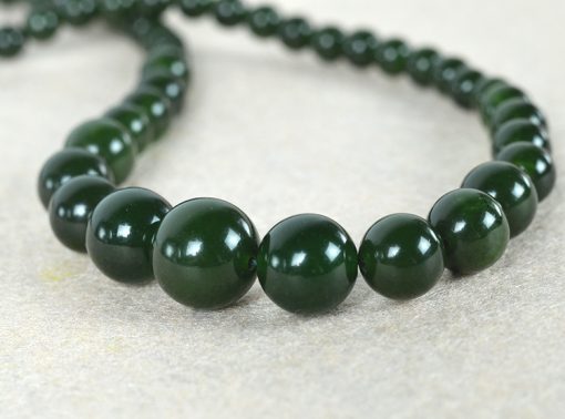6-14mm Women’s Natural Russian Jasper Necklace Wholesale-Dark Green GLGJ-168