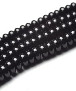 Boutique A grade natural black agate disc beads DIY accessories GLGJ-101