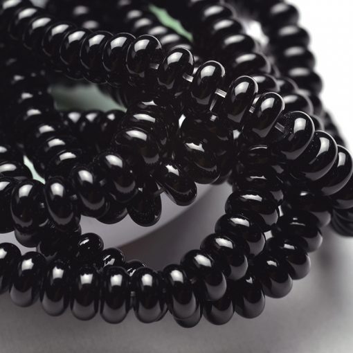 Boutique A grade natural black agate disc beads DIY accessories GLGJ-101