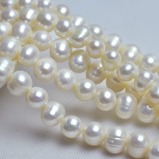 8 × 10mm natural freshwater pearl potato shape DIY semi-finished white pearl GLGJ-159