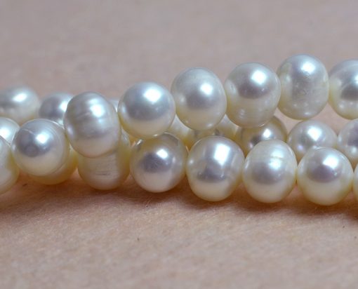 8 × 10mm natural freshwater pearl potato shape DIY semi-finished white pearl GLGJ-159