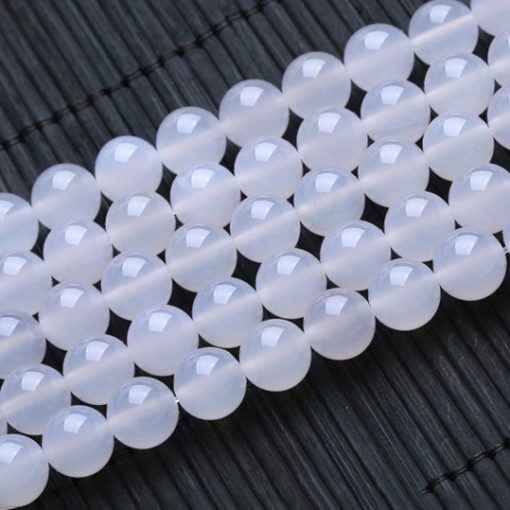 Fine A grade natural white agate DIY loose beads wholesale GLGJ-099