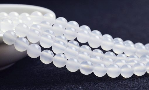 Fine A grade natural white agate DIY loose beads wholesale GLGJ-099