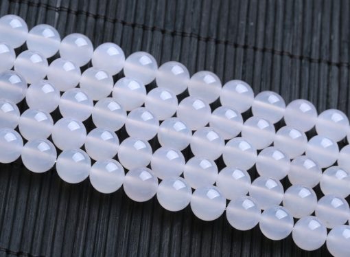 Fine A grade natural white agate DIY loose beads wholesale GLGJ-099