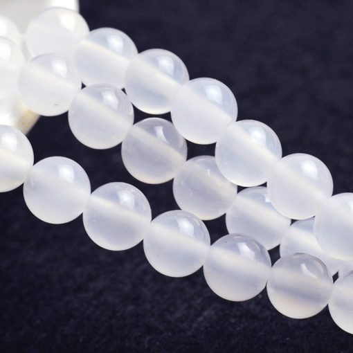 Fine A grade natural white agate DIY loose beads wholesale GLGJ-099