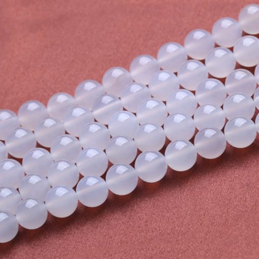 Fine A grade natural white agate DIY loose beads wholesale GLGJ-099