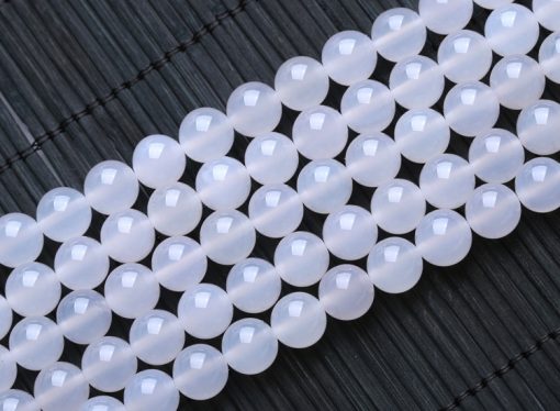 Fine A grade natural white agate DIY loose beads wholesale GLGJ-099