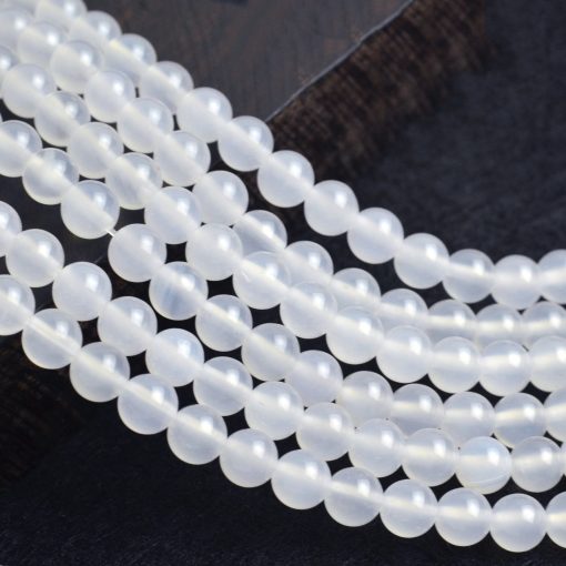 Fine A grade natural white agate DIY loose beads wholesale GLGJ-099