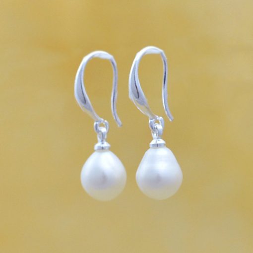 Natural drop-shaped freshwater pearls 925 silver ear hooks wholesale pearl earrings GLGJ-162