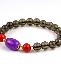 Natural A-grade brown crystal bracelet with emperor stone yellow agate and perilla stone cinnabar bracelet GLGJ-136