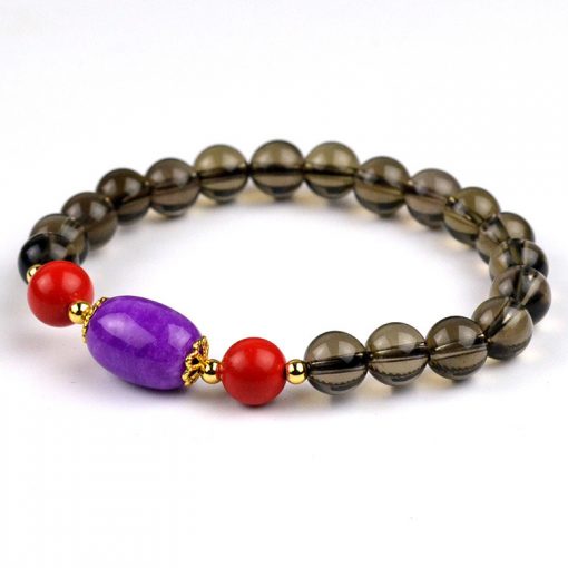 Natural A-grade brown crystal bracelet with emperor stone yellow agate and perilla stone cinnabar bracelet GLGJ-136