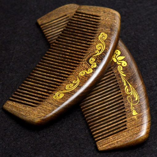 Genuine gold wire sandalwood boutique beauty health dense tooth comb wholesale GLGJ-202