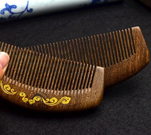 Genuine gold wire sandalwood boutique beauty health dense tooth comb wholesale GLGJ-202