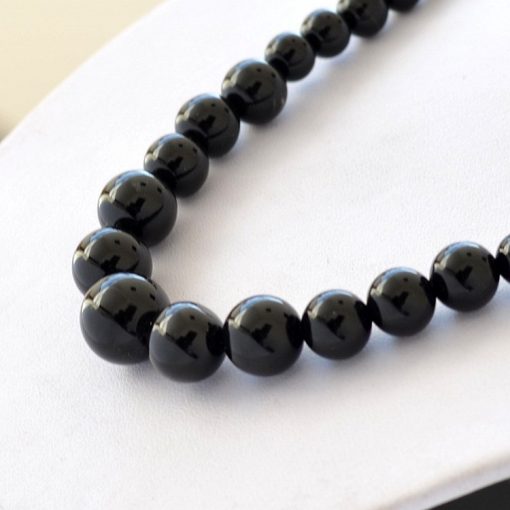 6-14mm natural black agate necklace agate gemstone chain GLGJ-110