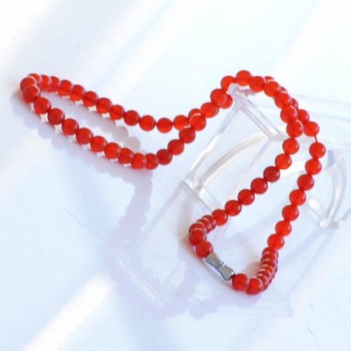 6mm natural female red agate necklace wholesale GLGJ-173