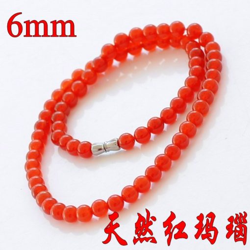 6mm natural red agate wild necklace wholesale GLGJ-109