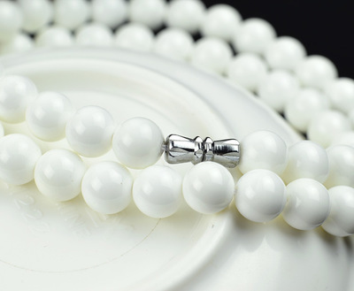 6-12mm white shell bead tower chain 8mm natural white shell bead straight-through necklace GLGJ-166