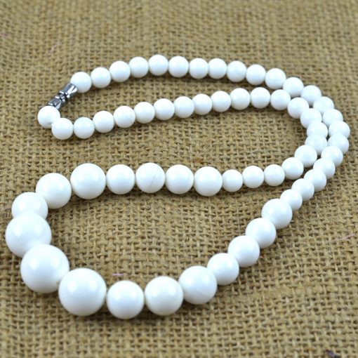 6-12mm white shell bead tower chain 8mm natural white shell bead straight-through necklace GLGJ-166