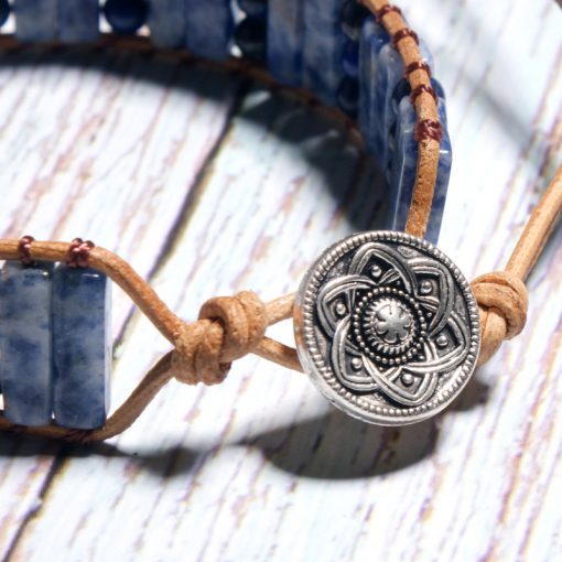 Summer best-selling creative natural lapis lazuli hand-woven leather bracelet XH-254