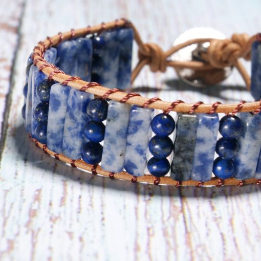 Summer best-selling creative natural lapis lazuli hand-woven leather bracelet XH-254