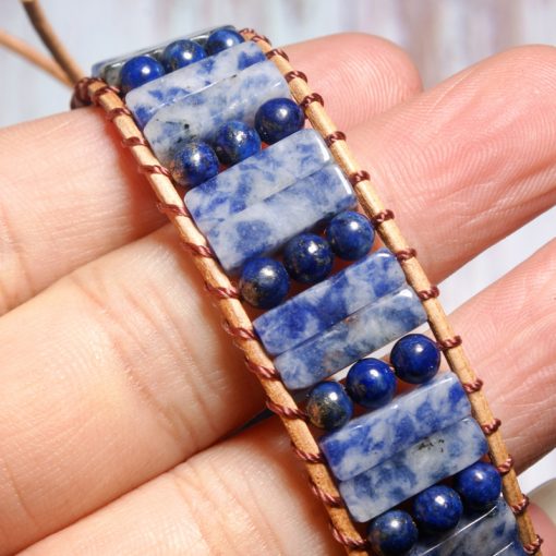 Summer best-selling creative natural lapis lazuli hand-woven leather bracelet XH-254