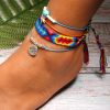 Hot Starfish Lotus Anklet Set Bohemian Cotton Thread Friendship Beach Set Anklet Mixed Batch XH-235