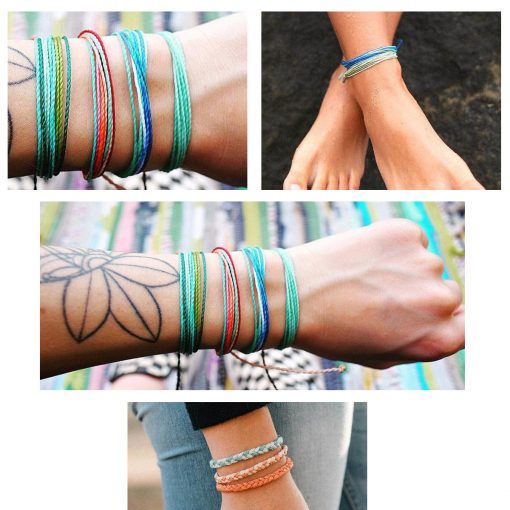 Europe and America best selling waterproof wax line bohemian color braided friendship bracelet mixed batchXH-250