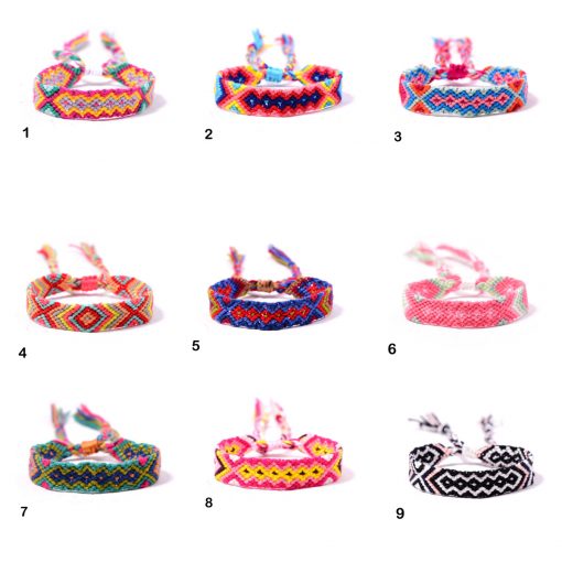 European and American best-selling series Rainbow Lucky Friendship Hand Rope Bohemian Ethnic Style Braided Bracelet Mixed Batch XH-247