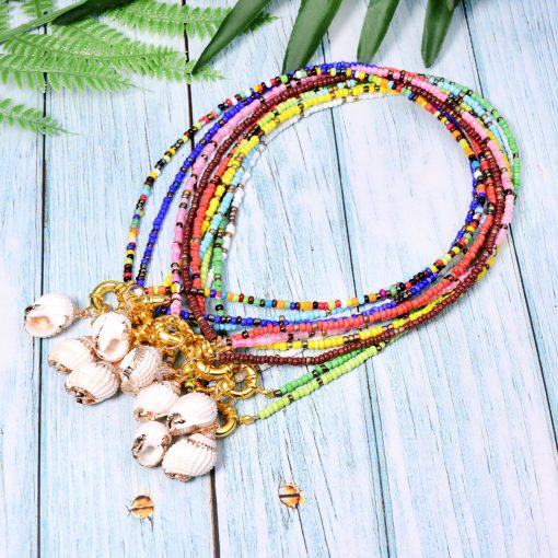Summer hot hand-made beaded shell pendant new clavicle chain accessories wholesale   Mixed batch XH-233