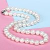 Natural near-round pearl necklace 9-10 mm medium and large white pearl necklace GLGJ-209