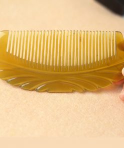 Natural boutique yellow horns moon-shaped comb gift selection GLGJ-207